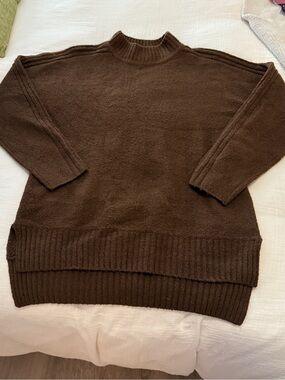 Threadbare Chocolate Brown Mock Neck Sweater